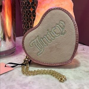 Juicy Couture Heart-Shaped Cream and Gold Clutch